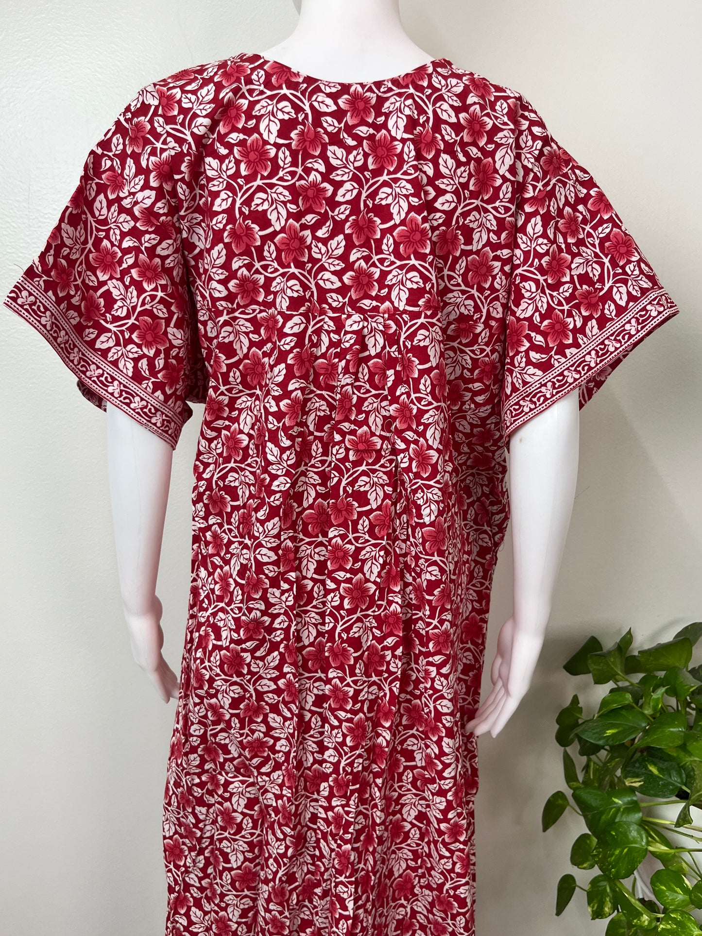 Red 100% Cotton Women's Nighty