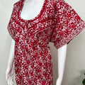 Red 100% Cotton Women's Nighty