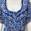 Blue Floral Printed 100% Cotton Nightgown