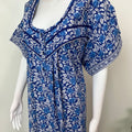 Blue Floral Printed 100% Cotton Nightgown