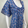 Blue Floral Printed 100% Cotton Nightgown