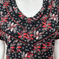 Black Floral Printed 100% Cotton Nightgown
