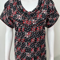 Black Floral Printed 100% Cotton Nightgown