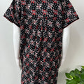 Black Floral Printed 100% Cotton Nightgown