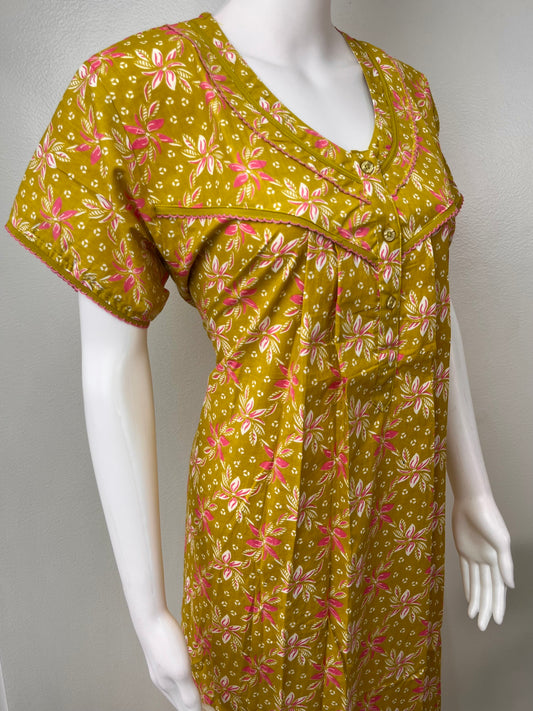 Floral Printed Pure Cotton Nightgown