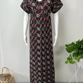 Black Floral Printed 100% Cotton Nightgown