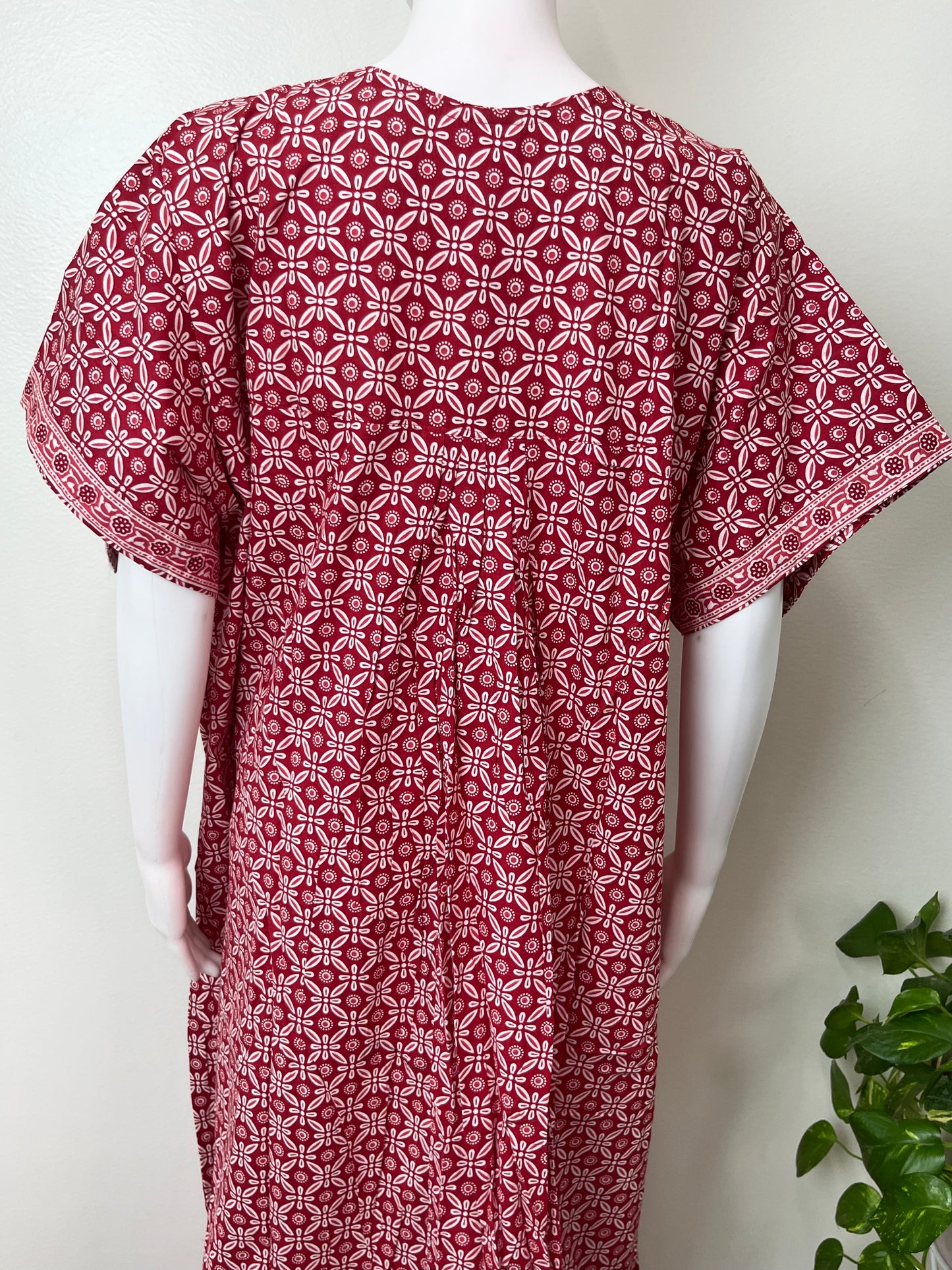 Red Pure Cotton Nighty for Women