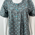 Grey Printed Women's Pure Cotton Nighty