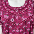Floral Hot Pink Pure Cotton Women's Nightgown