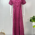 Floral Hot Pink Pure Cotton Women's Nightgown