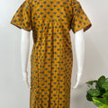 Mustard Printed 100% Cotton Women's Nighty