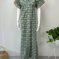 Green Printed Pure Cotton Nighty