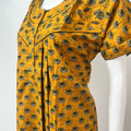 Mustard Printed 100% Cotton Women's Nighty