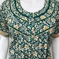 Green Printed Pure Cotton Nighty