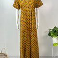 Mustard Printed 100% Cotton Women's Nighty