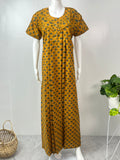 Mustard Printed 100% Cotton Women's Nighty