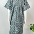 Grey Printed Women's Pure Cotton Nighty