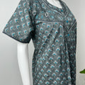 Grey Printed Women's Pure Cotton Nighty