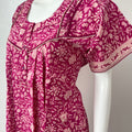 Hot Pink Printed Cotton Nighty Comfortable and Elegant