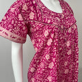 Hot Pink Printed Cotton Nighty Comfortable and Elegant
