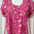 Hot Pink Printed Cotton Nighty Comfortable and Elegant