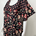 Black Pure Cotton Nighty Elegant & Breathable