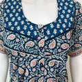 Navy Blue Pleated 100% Cotton Women's Nighty