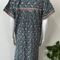 Navy Blue Pleated 100% Cotton Women's Nighty