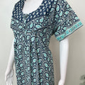 Blue Pure Cotton Nightgown Soft & Comfortable