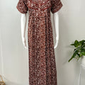 Brown 100% Cotton Pleated Nighty for Women