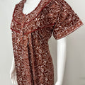 Brown 100% Cotton Pleated Nighty for Women