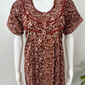 Brown 100% Cotton Pleated Nighty for Women