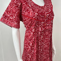 Red 100% Cotton Batik Print Nightgown for Women