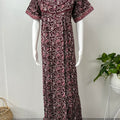 Maroon Pleated Pure Cotton Nighty Soft & Comfortable.