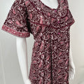 Maroon Pleated Pure Cotton Nighty Soft & Comfortable.