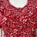 Red 100% Cotton Batik Print Nightgown for Women