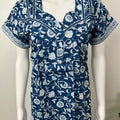 Royal Blue Pure Cotton Nightgown Soft & Comfortable