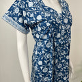 Royal Blue Pure Cotton Nightgown Soft & Comfortable