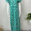Sea Green Pure Cotton Nighty for Women