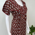 Maroon 100% Cotton Women's Nightgown