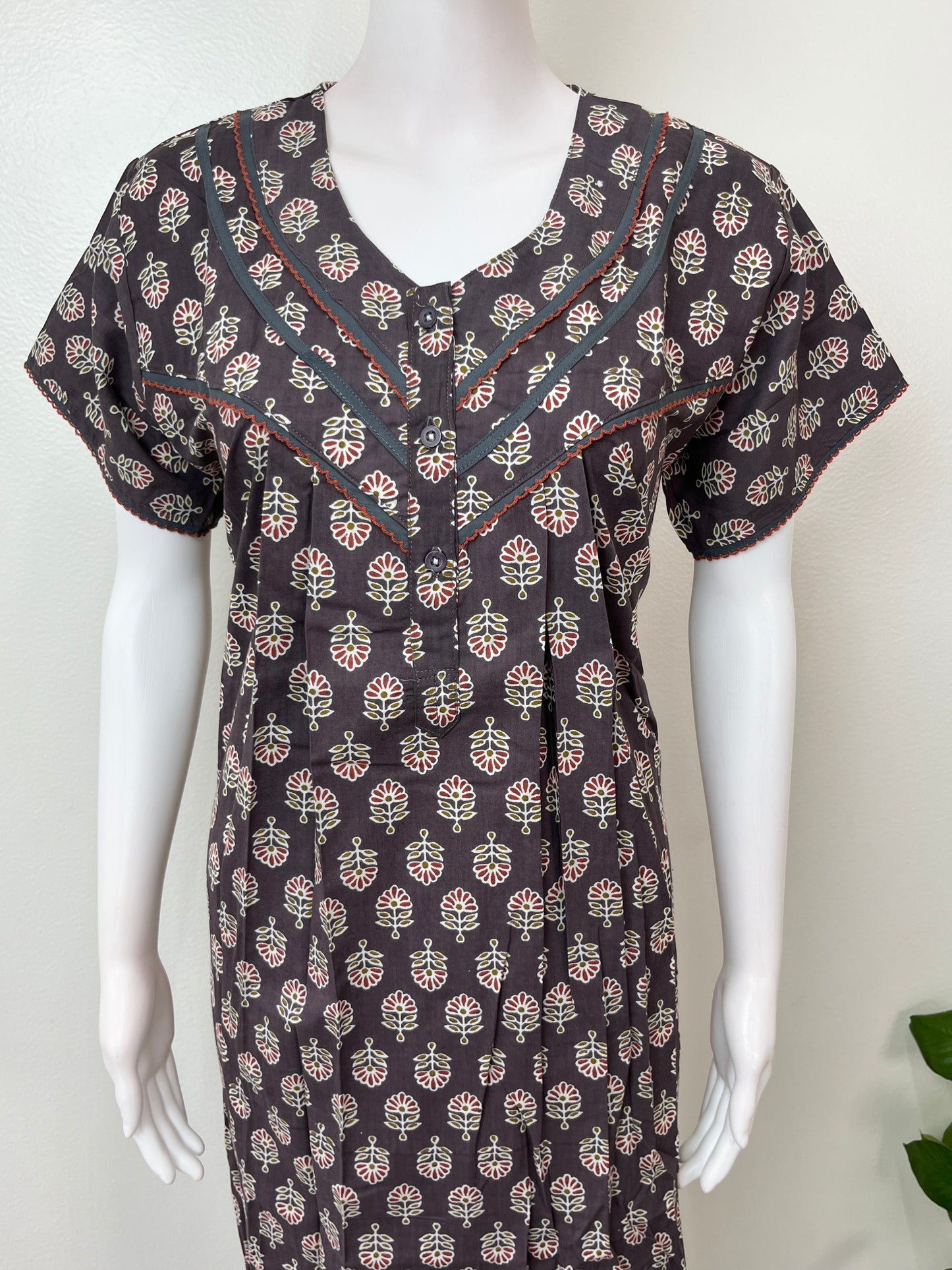 Gray Pure Cotton Nighty Soft & Breathable