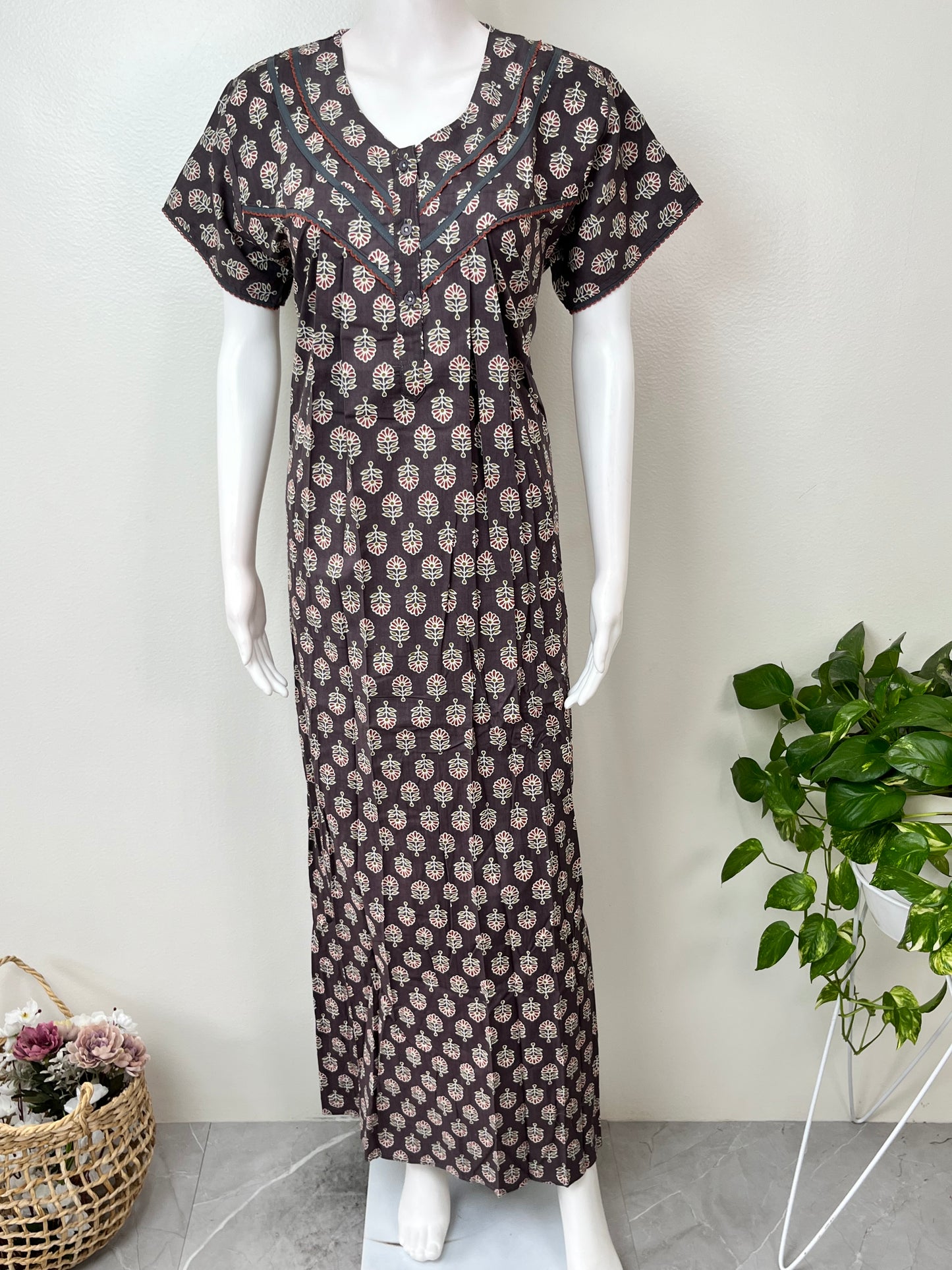 Gray Pure Cotton Nighty Soft & Breathable