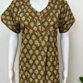 Olive Green Pure Cotton Nighty Elegant & Comfortable