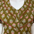 Olive Green Pure Cotton Nighty Elegant & Comfortable