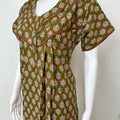 Olive Green Pure Cotton Nighty Elegant & Comfortable