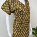 Olive Green Pure Cotton Nighty Elegant & Comfortable