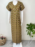 Olive Green Pure Cotton Nighty Elegant & Comfortable