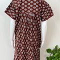 Maroon 100% Cotton Women's Nightgown