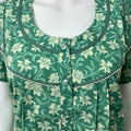 Green Knee-Length 100% Cotton Nighty for Women