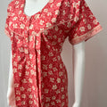 Orange Knee-Length 100% Pure Cotton Nighty for Women